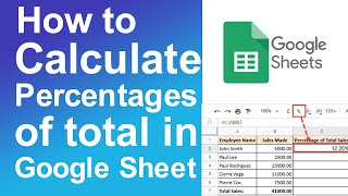 How to calculate percentages of total in google sheets
