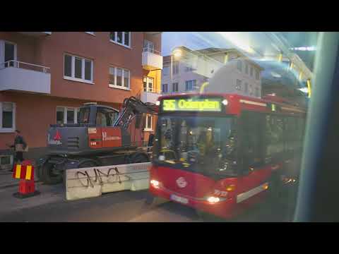 Sweden, Stockholm, bus 506 ride from Eliegatan to Prostvägen