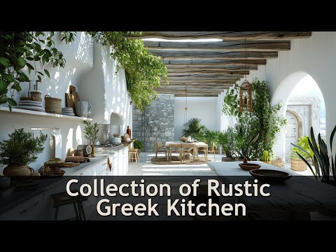 Rustic Kitchen Meets Greek House Charm: Natural Material Fusion