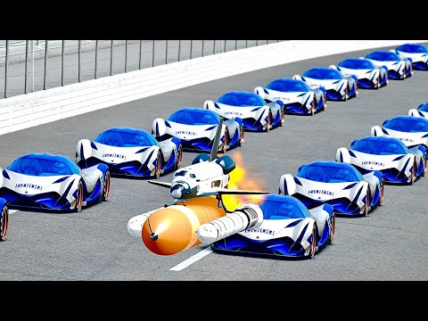 Mini Space Shuttle NASA vs Devel Sixteen Hypercars - Drag RACE 20 KM