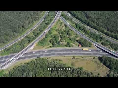 Autobahndreieck Potsdam an der BAB A9 - A10 - E30- E51 und E55 bei Beelitz im Bundesland Brandenburg