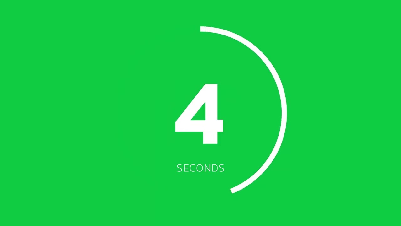 10 Second Countdown Timer with Animated Circle - 4K Green Screen - 100% FREE