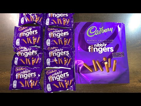 Cadbury Biscuit Collection Nibbly Fingers - Unboxing - Review - ASMR - Travel Exclusive - 8 Mini Bag