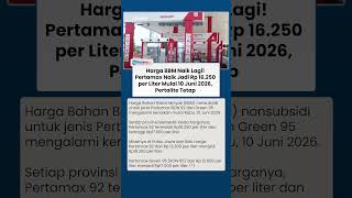 Harga BBM Naik Lagi! Pertamax Naik Jadi Rp 16 250 per Liter Mulai 10 Juni 2026, Pertalite Tetap