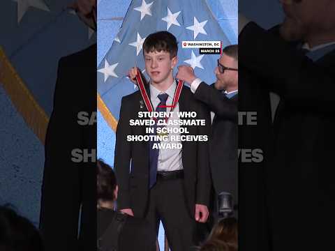 Student who saved classmate in school shooting receives award