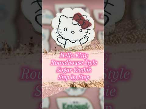 Hello Kitty from Sanrio Roundhouse silhouette style sugar cookie! #cookiedecorating #holidaycookies