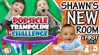 POPSICLE Trampoline Challenge   Shawn&#39;s New Bedroom + Baby&#39;s First Cold ๑◕︵◕๑ FUNnel VLOG