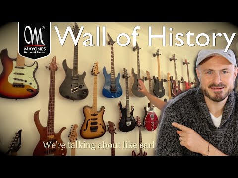 The Mayones Guitar wall of History 1981-2024