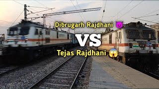 😱 Dangerous 130 Kmph WAP - 7 DustStorm Dibrugarh Rajdhani+ Tejas+Ziyarat LHB Trains Indian Railways