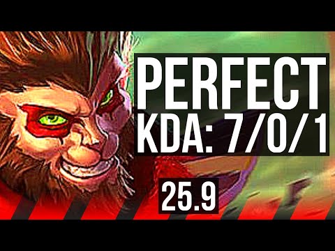 WUKONG vs VOLIBEAR (TOP) | 7/0/1, 1400+ games, Godlike | KR Master | 25.9