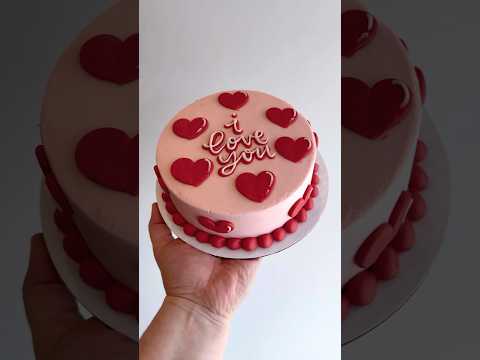 Cutie little Valentines Day cake #cake #cakedecorating #bakery #shorts