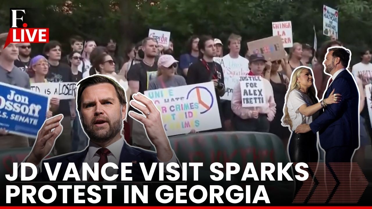 Georgia Protest LIVE: Young Democrats Protest As JD Vance Arrives in Georgia | N18G