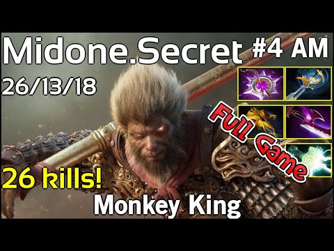26 kills! Midone [Secret] Monkey King - Dota 2 Full Game 7.19