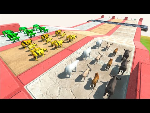 ANIMAL COMPETITION ON AN OBSTACLE COURSE! RUN AND SURVIVE | Animal Revolt Battle Simulator