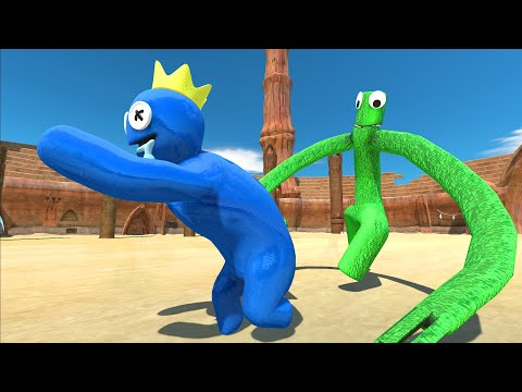 Rainbow Friend Green vs Rainbow Friend Blue At Arena - Animal Revolt Battle Simulator