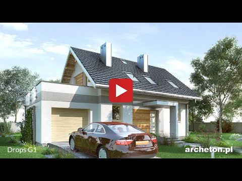 Projekt domu Drops G1 - archeton.pl - z użytkowym poddaszem 119,6 m2