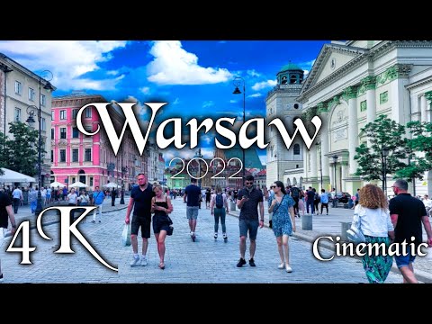 [4K] Poland Warsaw -  Drone Cinematic Footage | Warsaw City Walk[ 2022]