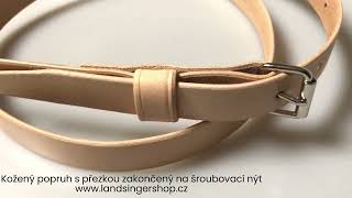 Kožený popruh s přezkou zakončený na šroubovací nýt - polotovar