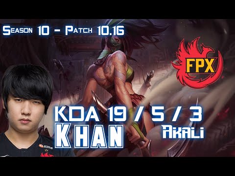 FPX Khan AKALI vs SYLAS Top - Patch 10.16 KR Ranked