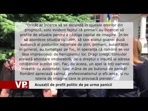 Acuzații de profit politic de pe urma panicii