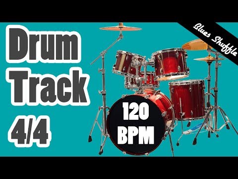 Drum Track - Blues shuffle - 120 BPM - 4/4 - Visual Metronome