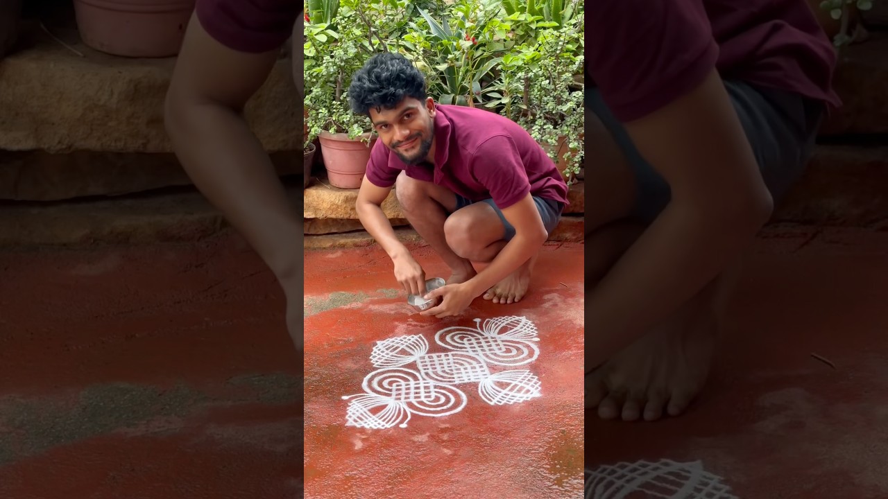 🤍🕊️ #rangoli #kolam #muggulu #margazhi #indianartkolam #pongal #padikolam #tulunadu #tuluva #tulu