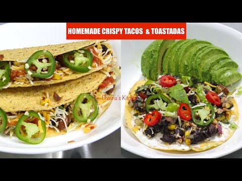 Homemade Crispy Tacos & Tostadas Beans & Corn Vegan...