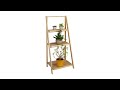 Escalier étagère fleurs en bambou Marron - Bambou - 45 x 99 x 32 cm