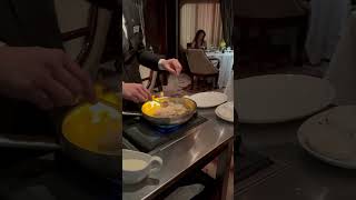 Flaming Murano Lobster prepared tableside on the Celebrity Silhouette  #cruiseship #celebritycruise