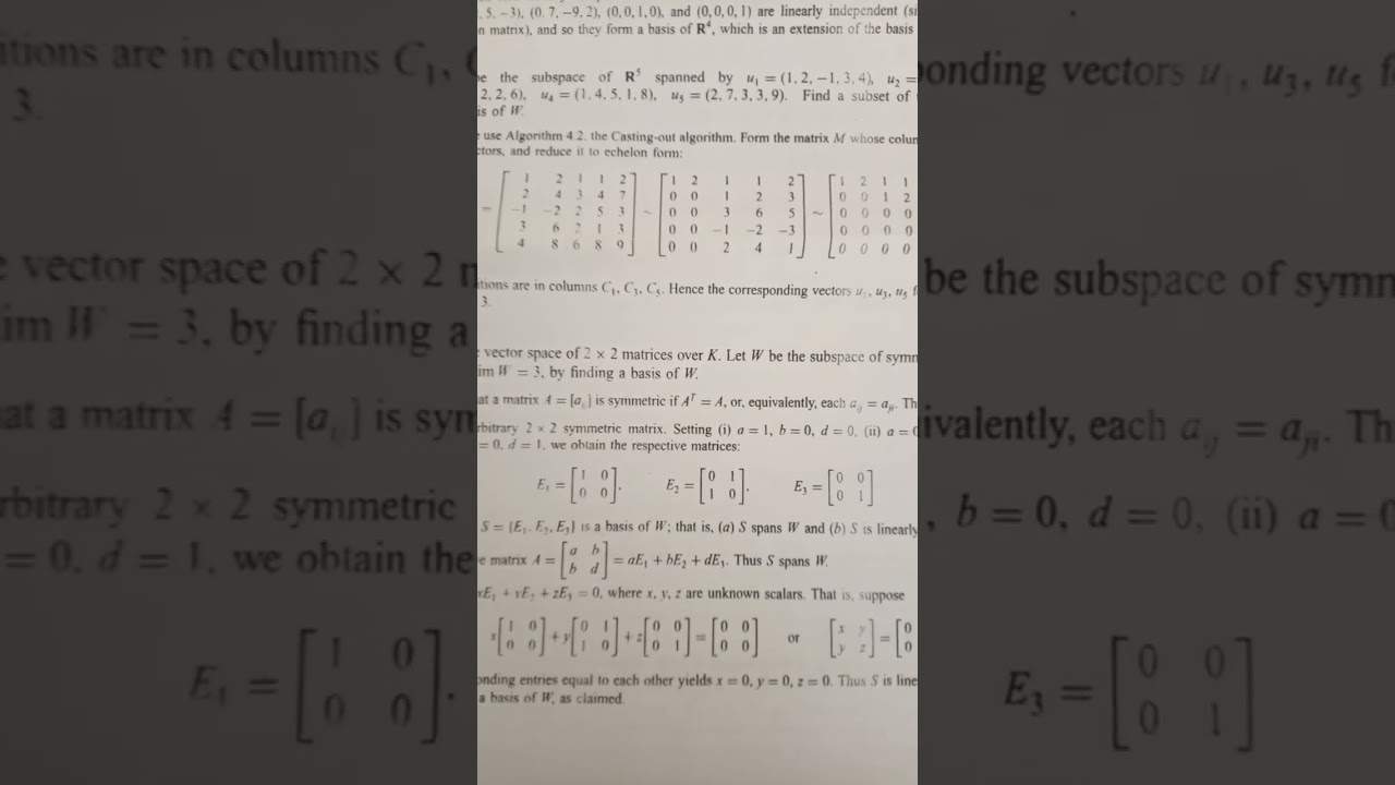 page 147 | vector spaces | subspace of R^4, R^5 and 2 by 2 matrices