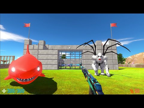 FPS AVATAR CASTLE DEATH RUN with ALL WEAPONS & HP Bar - Animal Revolt Battle Simulator
