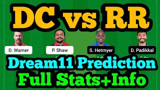 DC VS RR Dream11 Prediction|DC vs RR Dream11|DC vs RR Dream11 Team Prediction|