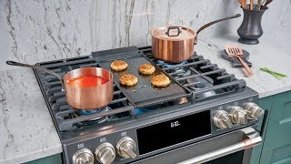 Cafe Café 30" Smart Slide-in, Front-control, Dual-fuel Range With Warming Drawer Matte Black C2S900P3MD1 Picture