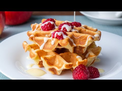 🍎🍪Swiss waffles with Apples breakfast recipe (simple ingredients)
