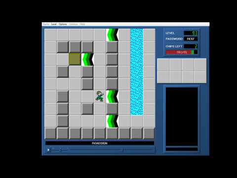 Chip's Challenge 1 Level 93 (Roadsign) - 651 seconds