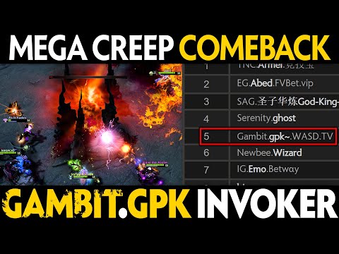 RANK 4 CHINA Gambit.gpk vs PUGNA MID + Ame CK smurf - EPIC MEGA CREEP COMEBACK GAME | Dota 2 Invoker