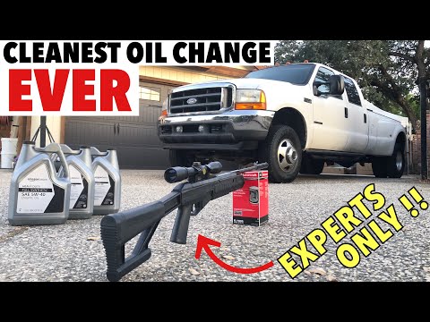 2001 F350 7.3 Powerstroke - How to change oil with a Riffle - Some Things didnt go as Planned LOL