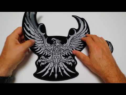 Silver Eagle Embroidered Iron on Patch