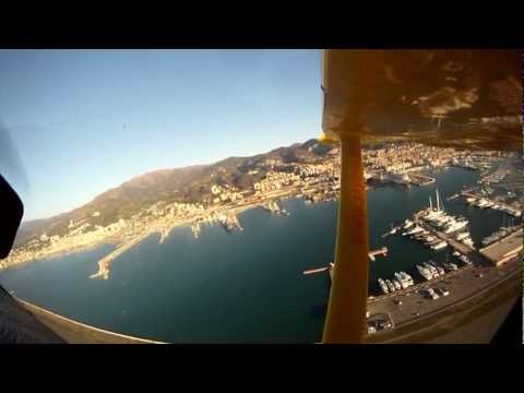Take-off from Genova LIMJ Italy Cessna 206 Turbine Soloy