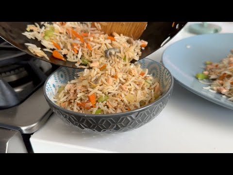Salmon Fried Rice【My Mom's Recipe】