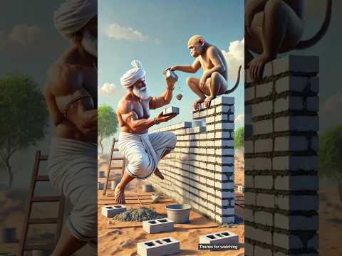 The farmer and the monkey build a house in the desert but the house is destroyed in a flood 😭 #ai