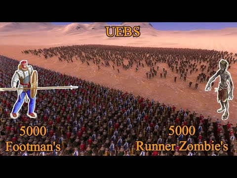 5000 Footman's vs 5000 Runner Zombie's | Ultimate Epic Battle Simulator |