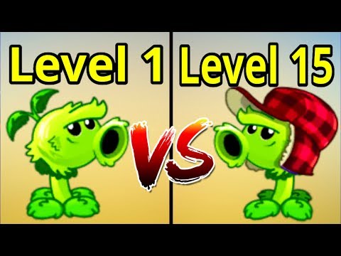 Level 1 vs MAX LEVEL Primal Peashooter ► Plants vs. Zombies 2: It's About Time