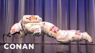 Last week on Conan, Alex Brenner of Team Slim Jim completed a fall of four full inches. There is helmet-cam footage. But, if you'd rather not watch Conan draw out the suspense, it's much funnier as a GIF, see below.