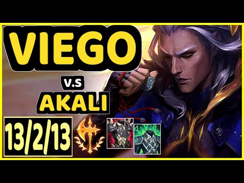 VIEGO vs AKALI - 13/2/13 KDA MID GAMEPLAY - NA Ranked GRANDMASTER