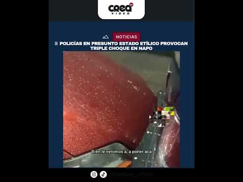 Policías en presunto estado etílico provocan triple choque en Napo