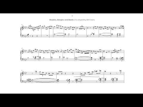 Baubles, Bangles and Beads (As played by Bill Evans) - Sheet Music Transcription