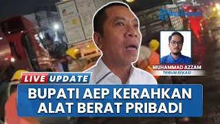 Totalitas Perbaiki Jalan di Tol Karawang Timur, Bupati Aep Syaepuloh Kerahkan Alat Berat Pribadi