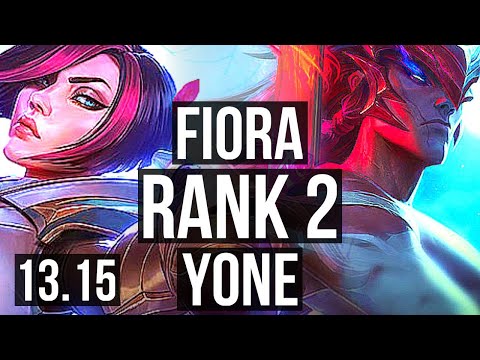 FIORA vs YONE (TOP) | Rank 2, Rank 2 Fiora, 6/0/0, 6 solo kills, Dominating | NA Challenger | 13.15