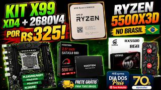 KIT XEON X99 XD4 + 2680V4 COM PREÇO TOP NO ALIEXPRESS? RYZEN 5500X3D NO BRASIL..